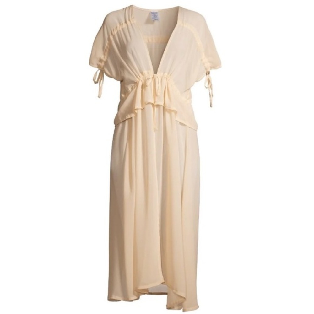 Chiffon Sheer Long Kimono Cardigan Cover Up Cheetah, Dusty Rose,Creamy‎ Ivory